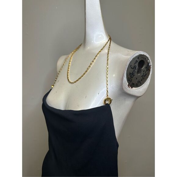 Bottega Veneta Viscose Backless Long Dress With Chain Detail Black XS $3600 - Picture 11 of 14